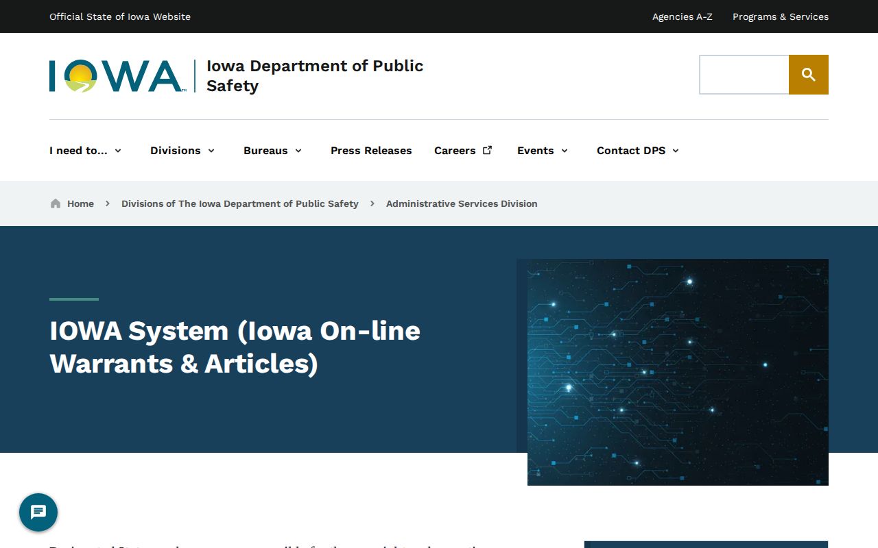 Restricted Iowa warrant network relevant to Cedar County arrests